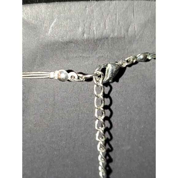 A Rhinestone Pendant Floating Necklace Beaded Fairy Core Minimalist - Picture 8 of 12